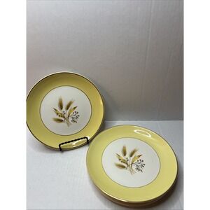Set Of 5 Vintage Century Service Autumn Gold Bread Or Lunch Plates 7"